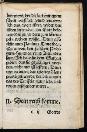 II. Dein reich komme.