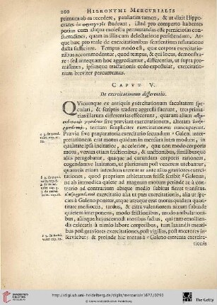 Caput. V.: De exercitationum differentiis