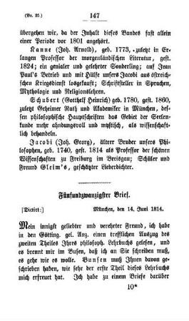 Fünfundzwanzigster Brief.