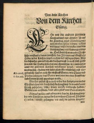 Von dem Kirchen Gsang.