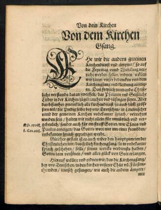 Von dem Kirchen Gsang.