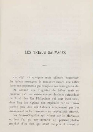 Les tribus Sauvages
