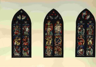 Entwürfe für drei Glasfenster in der Evangelischen Kirche in Dierbach