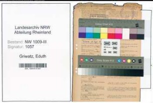 Entnazifizierung Eduth Griwatz , geb. 13.05.1920 (Lehramtsanwaerter)