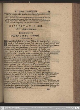 Dissertatio XXII. De Actionibus. Respondente Petro Danaeo, dithmars