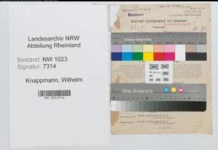 Entnazifizierung Wilhelm Knappmann , geb. 12.07.1903 (Telegrapheninspektor)