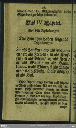 Das IV. Capitel. Von den Diphthongis