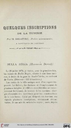 Sér. 3: Quelques inscriptions de la Tunisie