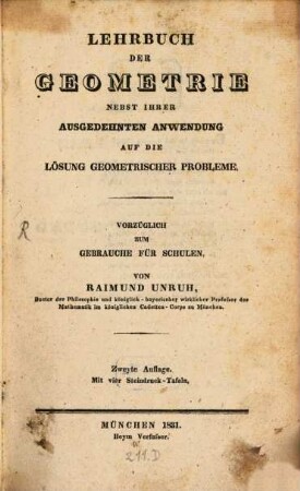 Lehrbuch der Geometrie