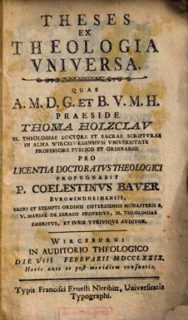 Theses Ex Theologia Vniversa