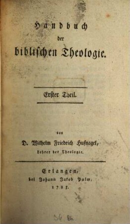 Handbuch der biblischen Theologie, 1