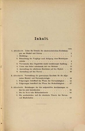 Weitere Untersuchungen zur Physiologie der Muskeln und Nerven : Untersuchungen zur Physiologie der Muskeln u. Nerven