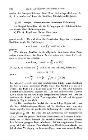 § 103. Beispiel der Rotationsflächen constanter Krümmung.