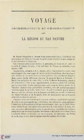 N.S. 17.1868: Voyage archéologique et géographique dans la région du bBas Danube