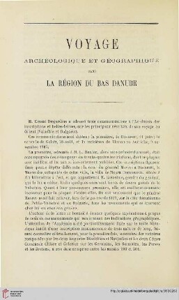 N.S. 17.1868: Voyage archéologique et géographique dans la région du bBas Danube