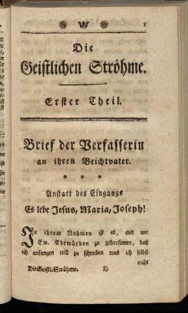 Brief der Verfasserin an ihren Beichtvater.