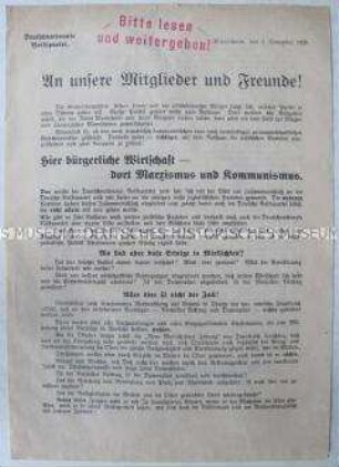 Rundschreiben der DNVP zu den Gemeindewahlen 1926