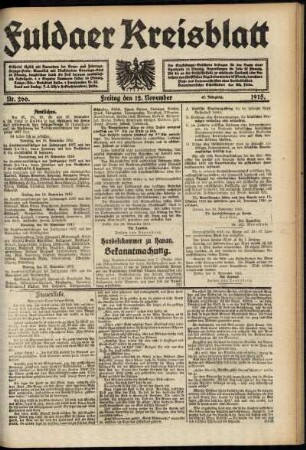 Ausgabe vom Freitag, den 12. November 1915.