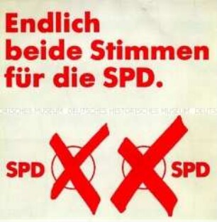 Aufkleber der SPD zur Bundestagswahl 1980