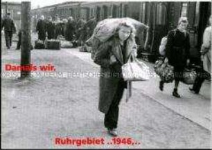Rückkehrer von einer Hamsterfahrt in Essen, 1948