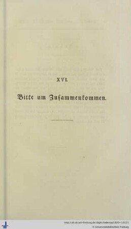 XVI. Bitte um Zusammenkommen - XX. Werben um Liebe.