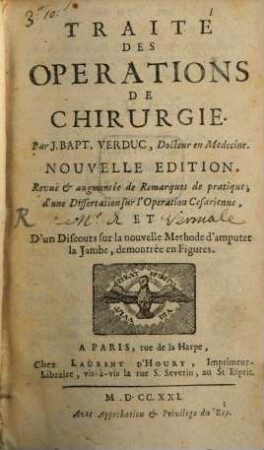Traité Des Operations De Chirurgie