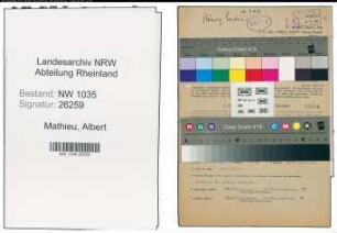 Entnazifizierung Albert Mathieu , geb. 09.03.1899 (Ingenieur)