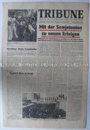 Tageszeitung des FDGB "Tribüne" zum 40. Jahrestag der Oktoberrevolution