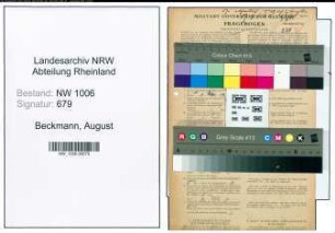 Entnazifizierung August Beckmann , geb. 11.01.1881 (Zollsekretaer)