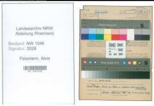 Entnazifizierung Alois Feismann , geb. 11.12.1910 (Holzschuhmachermeister)