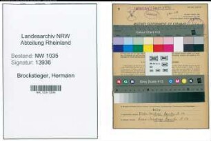 Entnazifizierung Hermann Brockstieger , geb. 17.05.1903 (Hauer)