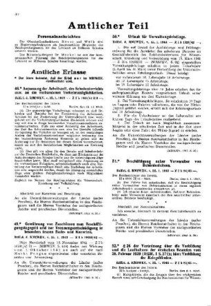 Beschäftigung naher Verwandter von Behördenleitern : [Allgemeine Verwaltungssachen] ; [Für das Reich] ; [Amtliche Erlasse] ; [Amtlicher Teil]