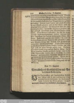 Das XI. Capitel. Von allerhand Ausländischen und Barbarischen Geschichten.