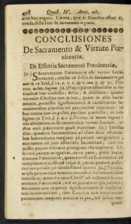 Conclusiones De Sacramento & Virtute Poenitentiae.