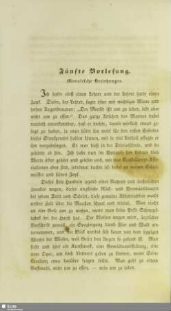 Fünfte Vorlesung. Moralische Beziehungen