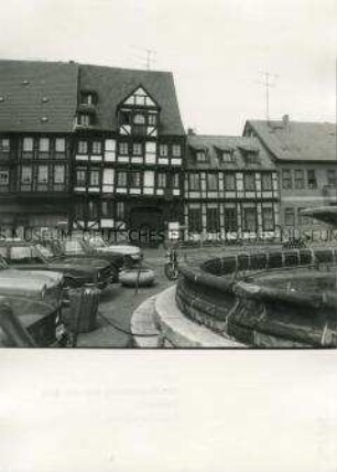 Blick auf das Hotel „Zur Goldenen Sonne“ in Quedlinburg