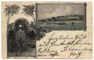 Stammeshäuptling Hendrik Witbooi und Ansicht der Festung Gibeon