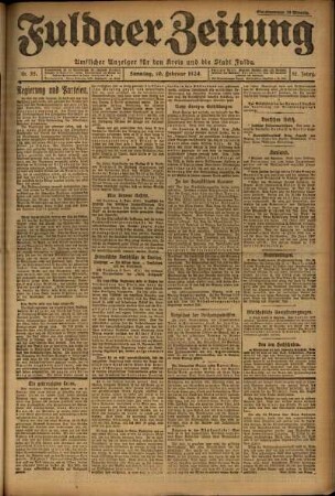 Erste Ausgabe vom Sonntag, den 10. Februar 1924.