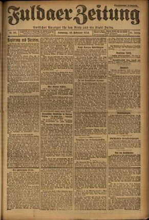 Erste Ausgabe vom Sonntag, den 10. Februar 1924.