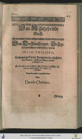 Das Achtzehende Buch.