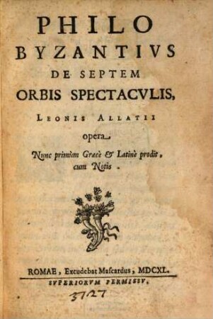 De septem orbis spectaculis : cum notis