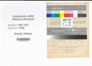 Entnazifizierung Wilhelm Brandt , geb. 27.12.1899 (Polizeibeamter)