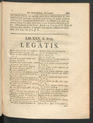 Lib. XXX. seqq. De Legatis