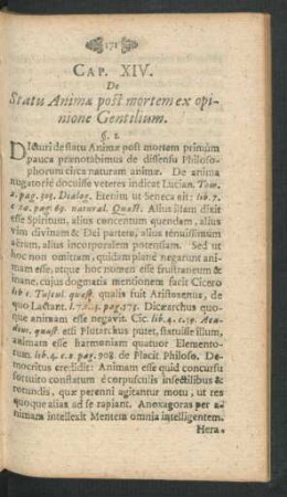 Cap. XIV. De Statu Animae post mortem ex opinione Gentilium.