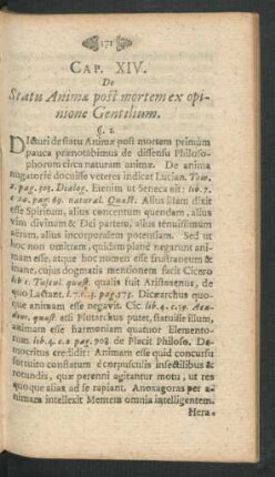 Cap. XIV. De Statu Animae post mortem ex opinione Gentilium.