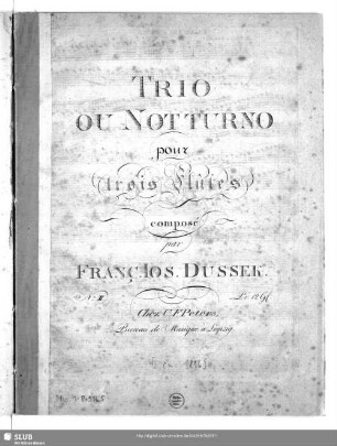 Trio ou Notturno pour trois Flûtes : No. II