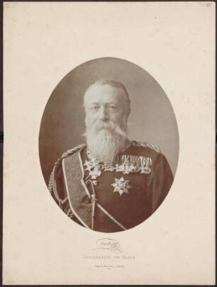 Großherzog Friedrich I. in Uniform mit Auszeichnungen, Brustporträt.