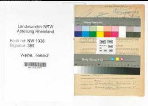 Entnazifizierung Heinrich Weihe , geb. 09.03.1908 (Beamter)