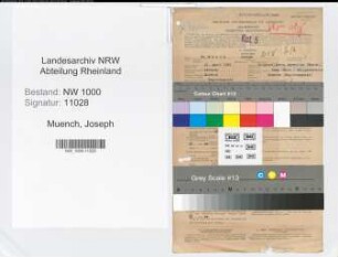 Entnazifizierung Joseph Muench, geb. 21.04.1891 (Regierungsrat)
