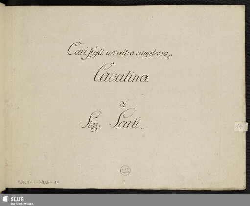 Giulio Sabino. Excerpts - Mus.1-F-49,16-14 : V, orch